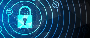 Cybersecurity ve bilgi veya ağ koruması. Gelecekteki teknoloji