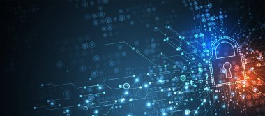 Cybersecurity ve bilgi veya ağ koruması. Gelecekteki teknoloji