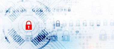 Cybersecurity ve bilgi veya ağ koruması. Gelecekteki teknoloji