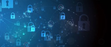 Cybersecurity ve bilgi veya ağ koruması. Gelecekteki teknoloji