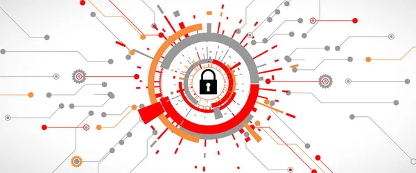Cybersecurity ve bilgi veya ağ koruması. Gelecekteki teknoloji — Stok Vektör