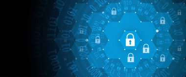 Cybersecurity ve bilgi veya ağ koruması. Gelecekteki teknoloji