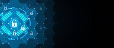 Cybersecurity ve bilgi veya ağ koruması. Gelecekteki teknoloji