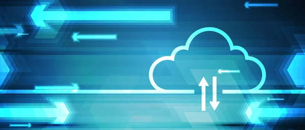 La technologie Cloud. Concept web numérique intégré arrière-plan — Image vectorielle