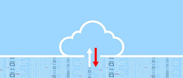 Cloud-Technologie. Integriertes digitales Webkonzept Hintergrund — Stockvektor