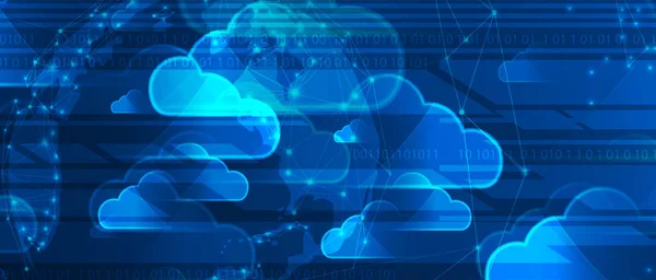 Tecnologia cloud. Contesto web digitale integrato — Vettoriale Stock