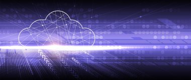 Bulut teknolojisi. Entegre dijital web konsepti arka planı