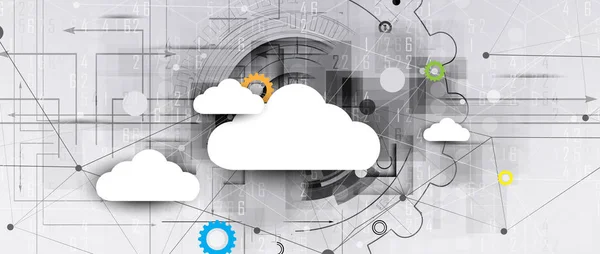 Tecnologia cloud. Contesto web digitale integrato — Vettoriale Stock