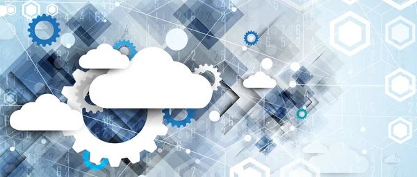 Tecnologia cloud. Contesto web digitale integrato — Vettoriale Stock