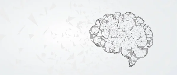 Cerebro humano abstracto. Inteligencia artificial nueva tecnología. Historia futurista de la ciencia — Vector de stock