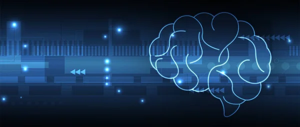 Cerebro Humano Abstracto Inteligencia Artificial Nueva Tecnología Historia Futurista Ciencia — Vector de stock
