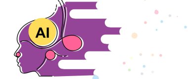 Yapay zeka kavramsal teknoloji Illustration. Fütüristik arka plan