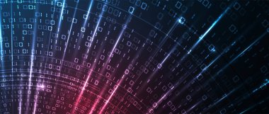 Soyut teknoloji geçmişi. Geometrik şekillerle geleceksel teknoloji arayüzü