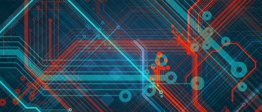 Soyut devre kartı fütüristik teknoloji işleme iş geçmişi