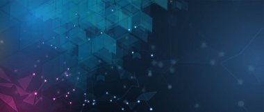 Soyut teknoloji geçmişi. Geometrik şekillerle geleceksel teknoloji arayüzü