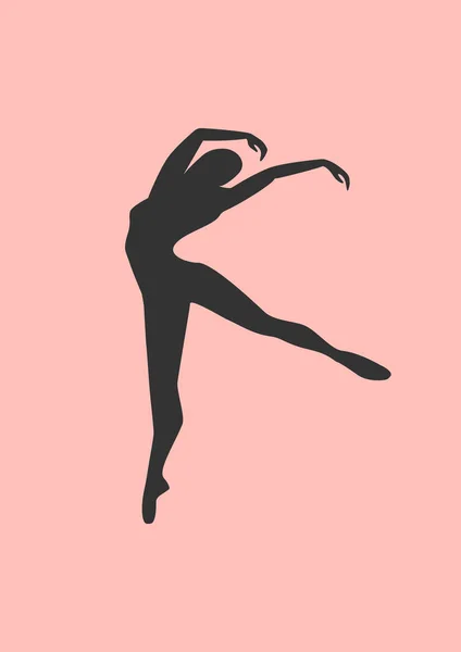 Graziosa silhouette ballerina — Vettoriale Stock