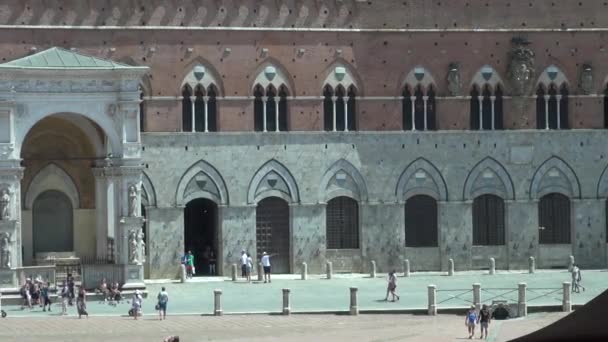 Siena Italia Agosto Palazzo Comunale Sulla Piazza Principale Piazza Del — Video Stock