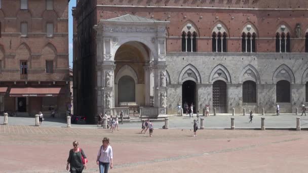 Siena Olaszország Augusztus Városháza Tér Piazza Del Campo 2016 Augusztus — Stock videók
