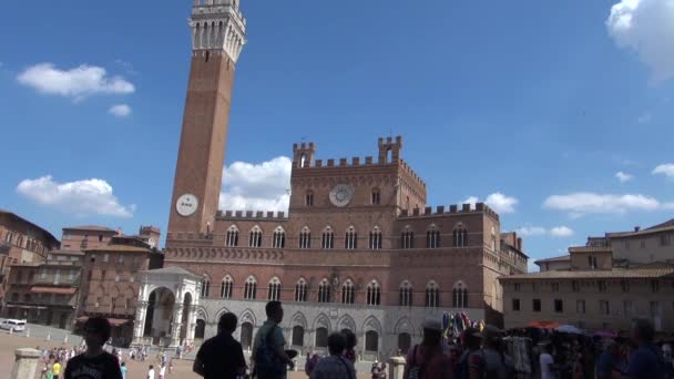 Siena Itálie Srpna Radnice Hlavním Náměstí Piazza Del Campo Srpen — Stock video
