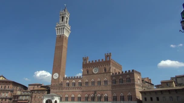 Siena Italy Balai Kota Alun Alun Utama Piazza Del Campo — Stok Video