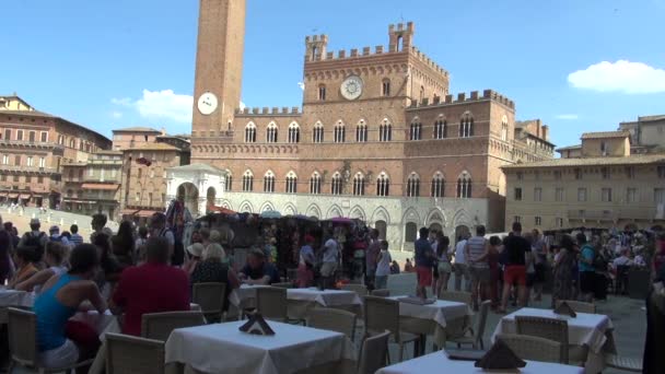 Siena Itálie Srpna Radnice Hlavním Náměstí Piazza Del Campo Srpen — Stock video