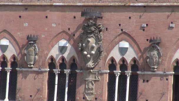 Siena Italia Agosto Palazzo Comunale Sulla Piazza Principale Piazza Del — Video Stock