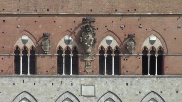 Siena Italien August Rathaus Auf Dem Hauptplatz Piazza Del Campo — Stockvideo