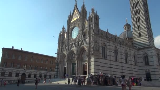 Σιένα Ιταλία Circa 2016 Διάσημος Καθεδρικός Ναός Στη Σιένα Αφιερωμένο — Αρχείο Βίντεο