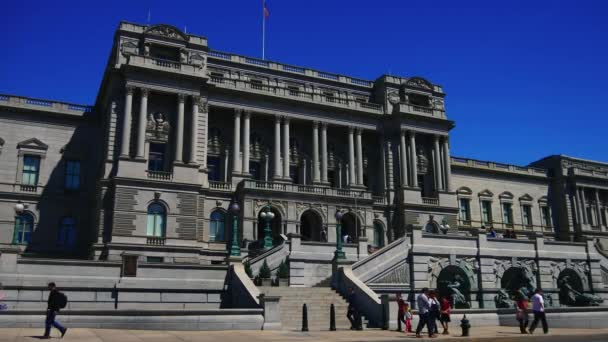 华盛顿 华盛顿特区 2017 国会大厦的图书馆是最旧的三美国国会大厦图书馆 托马斯杰斐逊大厦被修造了在1890和1904之间 — 图库视频影像
