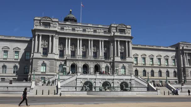 华盛顿 华盛顿特区 2017 国会大厦的图书馆是最旧的三美国国会大厦图书馆 托马斯杰斐逊大厦被修造了在1890和1904之间 — 图库视频影像