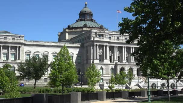 Washington Usa Circa 2017 Edificio Biblioteca Del Congreso Más Antiguo — Vídeo de stock