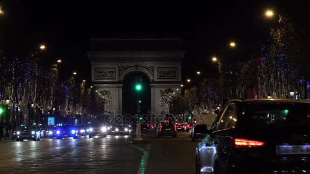 Париж Франция Около 2017 Года Городские Пейзажи Парижа Елисейскими Полями — стоковое видео