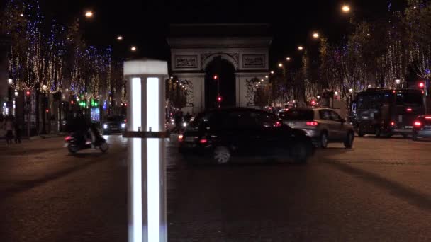 Paris Frankreich 2017 Stadtansichten Von Paris Mit Champs Élysées Der — Stockvideo