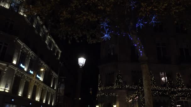 Parijs Frankrijk 2017 Stadsgezichten Van Parijs Met Champs Elysees Nacht — Stockvideo