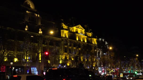 París Francia Alrededor 2017 Paisajes Urbanos París Con Campos Elíseos — Vídeo de stock