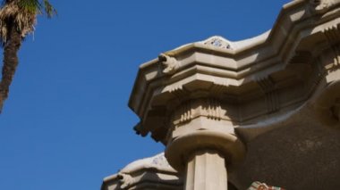 Barcelona, İspanya - Mayıs 2017 yaklaşık: A Parc Guell, kentin önemli turistik mekanlara, gerçek zamanlı, Barselona, İspanya, birini vurdu.