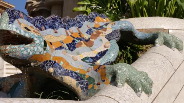 Barcelona Spanien Circa Maj 2017 Skjuten Parc Guell Stadens Stora — Stockvideo