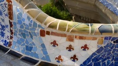 Barcelona, İspanya - Mayıs 2017 yaklaşık: A Parc Guell, kentin önemli turistik mekanlara, gerçek zamanlı, Barselona, İspanya, birini vurdu.