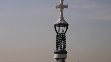 Barcelona, İspanya - Mayıs 2017 yaklaşık: A Parc Guell, kentin önemli turistik mekanlara, gerçek zamanlı, Barselona, İspanya, birini vurdu.