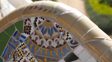 Barcelona, İspanya - Mayıs 2017 yaklaşık: A Parc Guell, kentin önemli turistik mekanlara, gerçek zamanlı, Barselona, İspanya, birini vurdu.