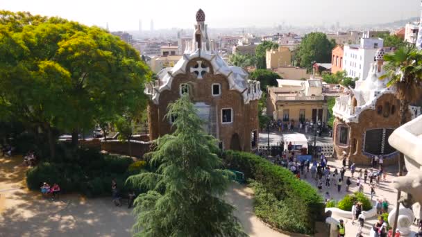 Barcelona España Circa Mayo 2017 Una Toma Parc Güell Una — Vídeo de stock