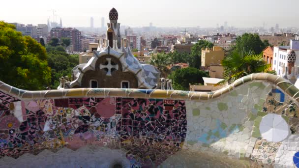 Barcelona Hiszpania Circa Maja 2017 Strzał Parc Guell Jedną Głównych — Wideo stockowe