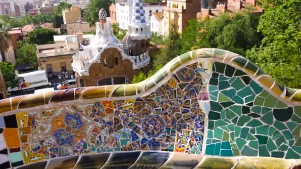 Barcelone Espagne Circa Mai 2017 Plan Dans Parc Guell Une — Video