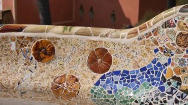 Barcelona, İspanya - Mayıs 2017 yaklaşık: A Parc Guell, kentin önemli turistik mekanlara, gerçek zamanlı, Barselona, İspanya, birini vurdu.