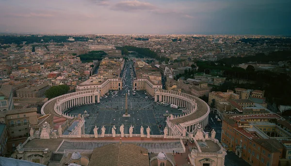 Top View Rzym Kopuły Bazyliki San Pietro — Zdjęcie stockowe