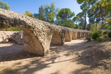 ancient Roman circus ruins in Toledo city clipart