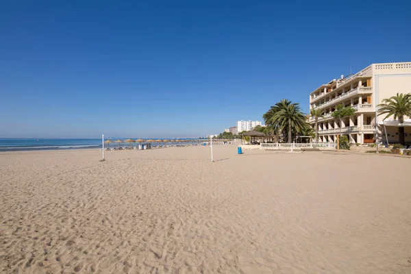 Voramar Beach i Benicassim fra sand - Stock-foto