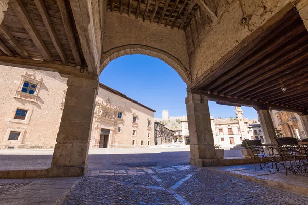 Arcade of main square in Penaranda de Duero — Stock Photo, Image