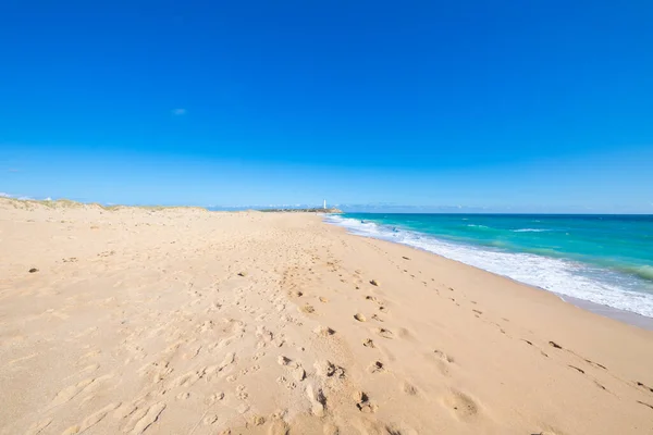 Osamělé pláže Zahory a Trafalgaru v Cádizu Stock Fotografie