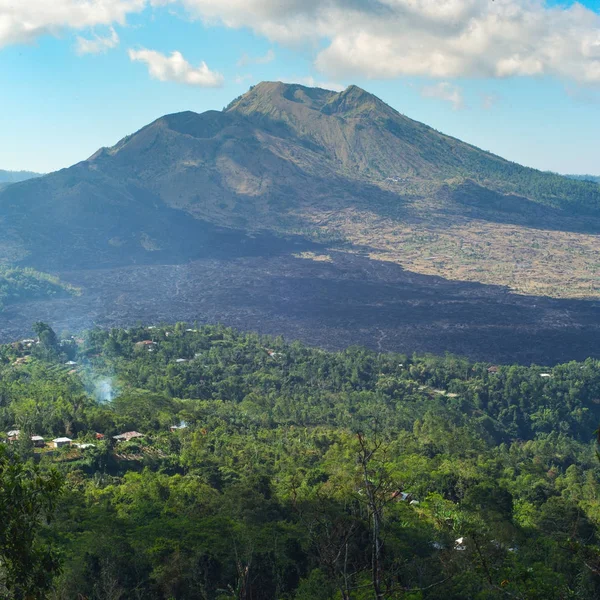 Bela Paisagem Com Vulcão Batur Lago Bali Indonésia — Fotografia de Stock